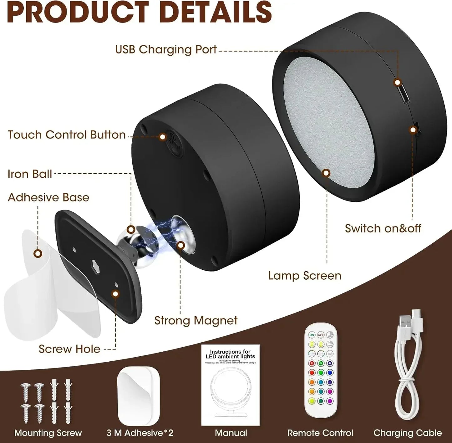 Magnetic Rotating LED Spotlight